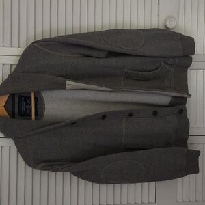 American Eagle Shawl Collar Grey Cardigan Button Fleece Lined Men's- Size‎ Large